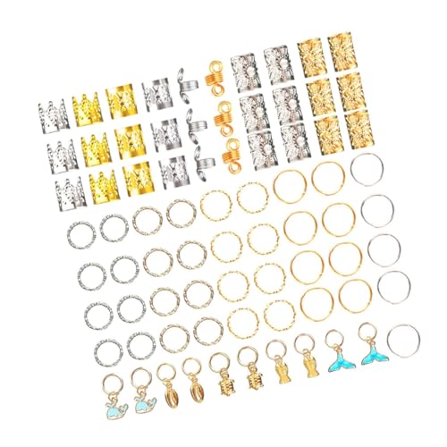 YARNOW 200 Stück Haarschmuck für Zöpfe Dreadlock Ringe aus Legierung Einfache Anbringung Vielseitig für Flechtfrisuren Extensions und Dreadlocks Eleganter Schmuck für Alltag und von YARNOW
