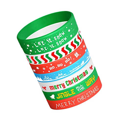 YARNOW 24 Stück Teiliges Silikon Weihnachtsarmband Flexibel Langlebig Festliche Party Armbänder für Erwachsene Festliches Silikonaccessoire von YARNOW