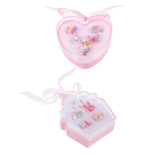 YARNOW 2sätze Verstellbare Cartoon-ringe Für Mädchen Kinderring-set Spiel-schmuck Anpassbare Finger-ringe Süße Junge Mädchen-dekoration Bezauberndes Ring-spielzeug von YARNOW