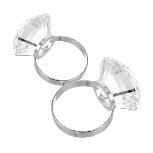 YARNOW 2stücke Strassring Für Requisiten Aus Kristallimitat Großer Hochzeitsring Versprechensring Für Fotoshootings Und Brautschmuck von YARNOW