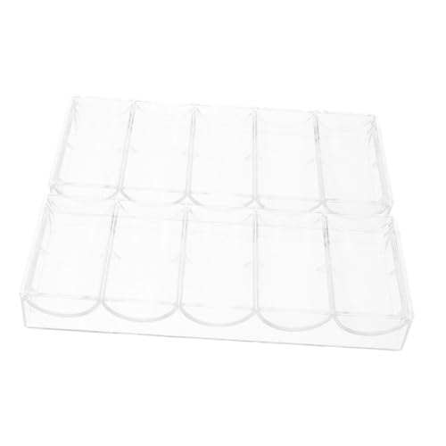 YARNOW 2stücke Acryl Pokerchip-tablett Mit Multi-Grid Organizer Für Chip-vorrat Transparenter Pokerchip-Halter Zum Tragen Stabiles Pokerchip-tablett Für Lagerung Und Sortierung von YARNOW