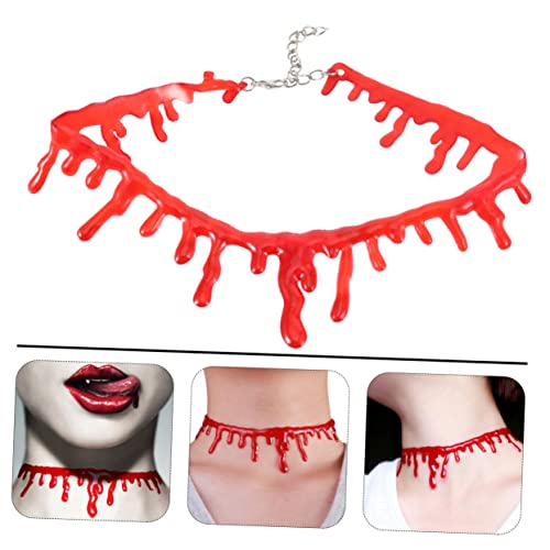 YARNOW 3 Stück Teiliges Halloween Halsketten Leichte mit Gruseligem Design für Halloween Kostüm Party und Hexenkostüme Rotes Zubehör für Horror Maskerade von YARNOW