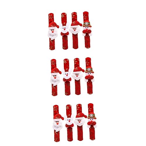 YARNOW 36 Stück Teiliges Weihnachts Slap Armband mit Santa Claus Schneemann Rentier Goldprägung Hautfreundlich Verstellbar für Jungen Mädchen Erwachsene Party Mitbringsel und von YARNOW