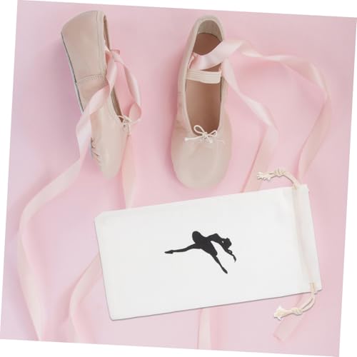 YARNOW 4 Stück Teiliges Ballettschuhtaschen Kordelzug Stilvolle Tanzschuh aufbewahrung für Mädchen Praktische Tragbare Spitzenschuh Beutel mit Tänzer Motiv Wiederverwendbar und Sicher von YARNOW
