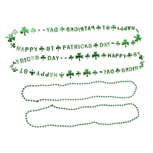 YARNOW 4 Stück Teiliges Shamrock Halsketten aus Langlebigem Kunststoff Leicht und Kompakt als Patricks Day Party Zubehör und Stilvolle Kostüm Accessoires von YARNOW
