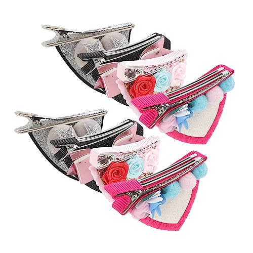 YARNOW 4paare Katzenohren Haarschmuck Für Mädchen Haarstyling-accessoires Mit Katzenohren Haarspangen Für Kleinkinder Haarschmuck Für Junge Mädchen Haarspangen Mit Tierohren Für von YARNOW