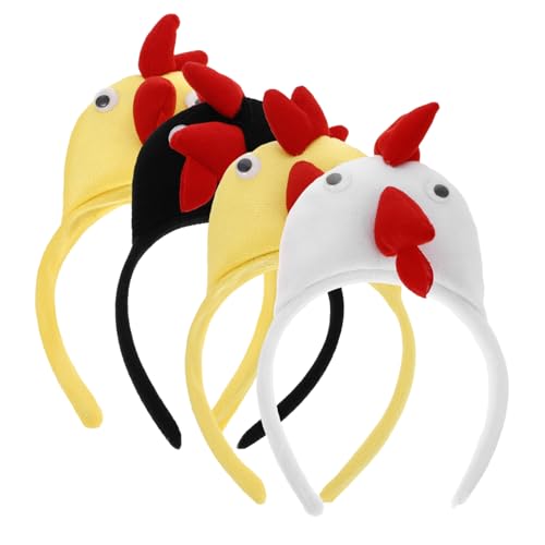 YARNOW 4stücke Hühnertier-stirnbänder Set Kostümzubehör Für Junge Mädchen Und Erwachsene Für Halloween Dschungelpartys Und Feierlichkeiten Aus Robustem Stoff Gefertigt von YARNOW