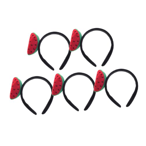 YARNOW 5 Stück Teiliges Lustige Wassermelonen Haarbänder aus Weichem Plüsch Realistische Früchte Bequemes Stirnband für Halloween Cosplay Partys und Alltag von YARNOW
