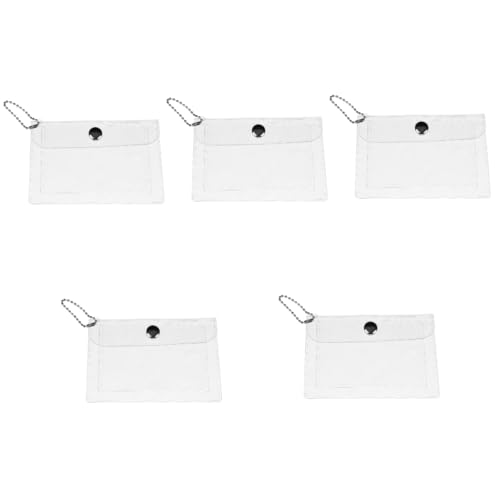 YARNOW 5 Stück transparente Geldbörse klein übersichtliche Brieftasche Geldbeutel perlen geldbörse Aufbewahrungstasche kartenhalter tragbare Geldbörse Brieftaschenschlüsselkette PVC von YARNOW