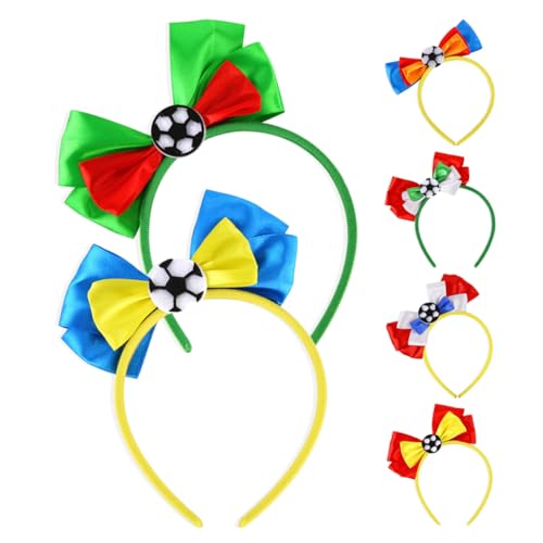YARNOW 6stücke Fußball-stirnband Mit Schleife Stirnband Für Fußballspiele Haarband Mit Fußball-motiven Kopfschmuck Für Fußballpartys Partyzubehör Für Fußballfans Gemischte Stile von YARNOW