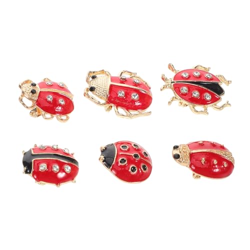 YARNOW 6 Stück Sieben-Sterne-Marienbug-Brosche Insektenstift Marienkäfer-Brosche Cartoon-Emaille-Pin Steampunk-Broschen Hüte Brosche Marienkäfer-Pins Legierung von YARNOW