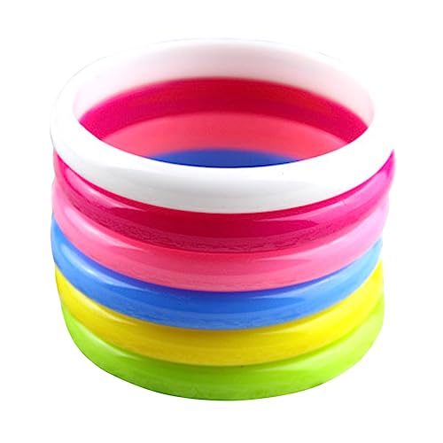 YARNOW 6 Stück Teiliges Bunte Plastikarmbänder für Kindergeburtstag Mitgebsel Handgelenkarmbänder Candy Farben Diy Juwelierwahl für Altersgruppen von YARNOW