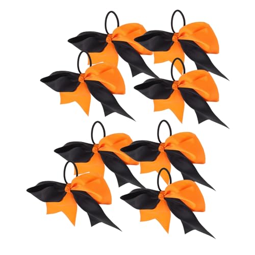 YARNOW 8stücke Cheerleader-schleifen Für Mädchen Elastische Haar Bögen Haargummis Mit Schleife Für Cheerleader-sport Und Täglichen Gebrauch Strapazierfähig Schont Das Haar von YARNOW