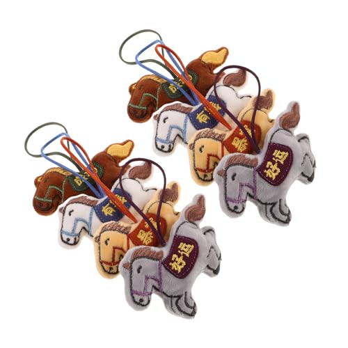 YARNOW 8stücke Pferd Taschenanhänger Plüsch Tier Anhänger Für Auto Rucksack Schlüsselanhänger Dekoration Partygeschenk Maskottchen Ornament Kleiner Stofftiere von YARNOW