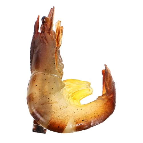 YARNOW Haarnadel in Garnelen-form Kreatives Haar-accessoire Süße Haarspange Für Frauen Simulierte Garnelen-haarnadel Lustiges Frisur-accessoire Langlebiges Pvc Und Vernickeltes von YARNOW