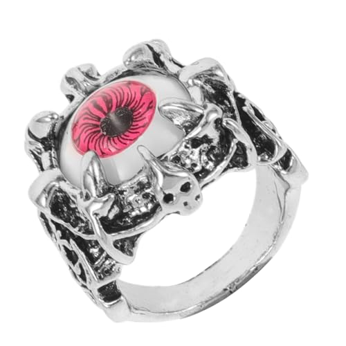 YARNOW Demon Eye Ring Vintage Punk Herren Damen Ringe Alloy Teufelsauge Halloween Schmuck Ausdrucksstarker Robuste Verarbeitung Stilvolles Accessoire von YARNOW