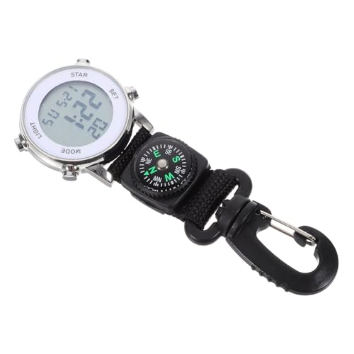 YARNOW Digital Uhr Outdoor 4 Stück Multifunktions Wanduhr Elektronische Uhren Rucksack Klickschneller Rucksack Aufhängeöse Clip on Uhr Für Männer Hängende Taschenuhr Elektronische Taschenuhr von YARNOW