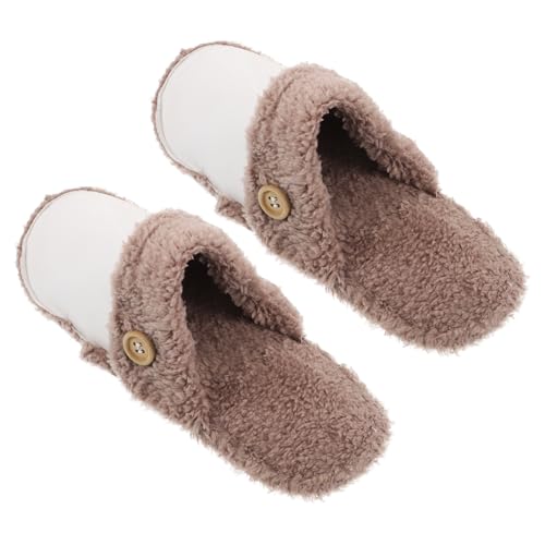YARNOW Flauschige Hausschuhe mit Warmem Innenfutter für Herbst und Winter Atmungsaktive Baumwoll-insätze für Clogs und Pantoffeln Rutschfeste Sohle für Drinnen und Draußen von YARNOW