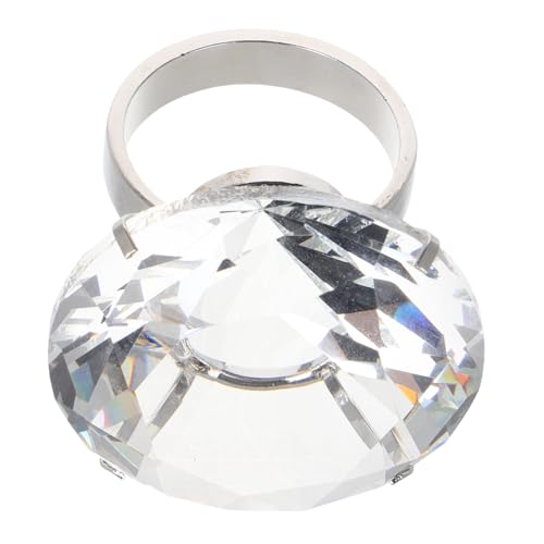YARNOW Hochzeits-Requisiten-Diamantring Diamantringverzierung Hochzeitsdekoration simulierte Ringstützen Ringverzierungen klobig dekorative Eheringe Ehering Legierung Transparent von YARNOW