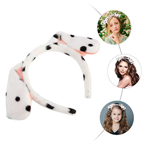 YARNOW Hundeohren-Stirnband Dalmatiner-Haarreif Cartoon-Tier-Kopfbedeckung Weiße Welpenohren Stirnband Cosplay-Party Hundekostüm-Accessoire Für Frauen Und Mädchen von YARNOW