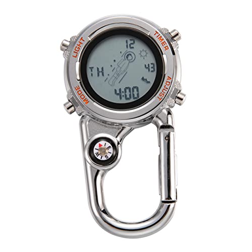 YARNOW Karabineruhr Mit Kompass Digitale Multifunktionsuhr Für Outdoor-aktivitäten Tragbare Fob-gürteluhr Für Herren Und Damen Für Klettern Wandern Und Camping von YARNOW