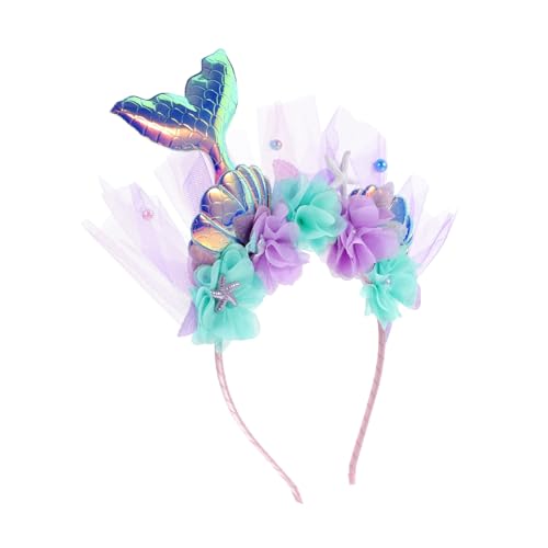 YARNOW Meerjungfrau Haarband mit Fisch Dekoration Farbenfrohes Party Zubehör für Leicht und Bequem für Meerjungfrau Themenfeste und Cosplay Sicheres Material für Unbeschwerten von YARNOW
