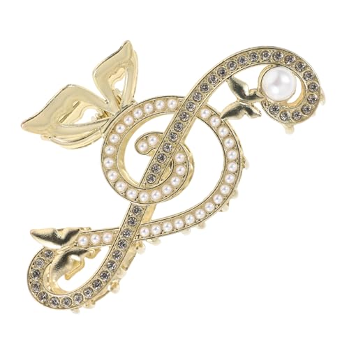 YARNOW Musiknoten Haarklammer mit Künstlicher Perle Große Haarspange Rutschfeste Haarklammer für Dickes und Dünnes Haar Eleganter Haarschmuck für Damen und Schüler von YARNOW