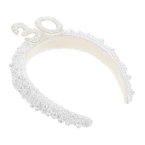 YARNOW Party Haarreif mit Imitationsperlen Elegantes Kopfschmuck Accessoire für Frauen für Geburtstagsfeiern Hochzeiten und Festlichkeiten von YARNOW