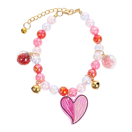 YARNOW Perlenhalsband Für Haustiere Perlenhalskette Halskette Mit Herzbild Diamant-welpe Haustierzubehör Chihuahua-halskette Halskette Für Mädchen Rosa Hochzeit Katze Hund Eisen von YARNOW