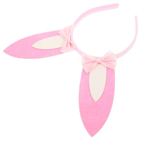 YARNOW Pinkes Kaninchen Ohren Haarband für Frauen Weicher Bequemer Stirnband mit Süßem Party Design für Cosplay Ostern Geburtstagsfeiern und Festliche Anlässe von YARNOW
