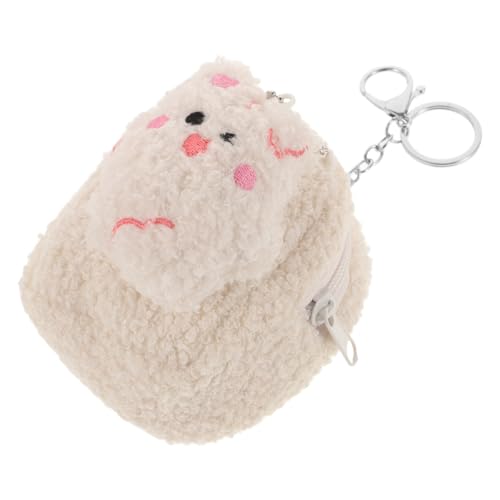 YARNOW Plüsch Münzbeutel Brieftasche mit Reißverschluss Lustige Cartoon Geldbörse Tragbar und Schule Einkaufen Reisen Weißes Süßes Design für Kleine von YARNOW