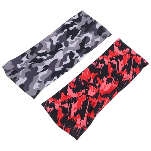 YARNOW 2stücke Elastisches Sport-stirnband Aus Baumwolle Feuchtigkeitsableitend Für Yoga Laufen Fußball Bequemer Gummizug Breites Design Hält Haar An Und Stelle von YARNOW