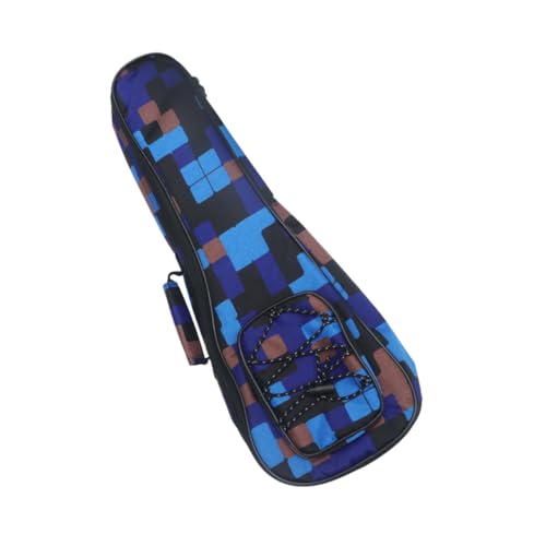 YARNOW Ukulele mit Baumwollpolsterung Verstellbarer Rucksack für Männer und Frauen Stilvolles Karomuster Tragbar für Musikinstrumente Blau von YARNOW