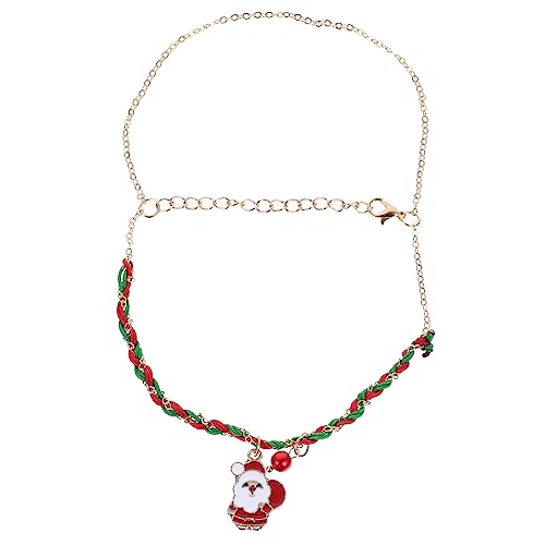 YARNOW Verstellbares Weihnachtsarmband Geflochten mit Weihnachtlichen Charms Kreatives Armband für Damen und Herren Stilvolles Handgelenkschmuck zu Weihnachten und Geburtstag von YARNOW