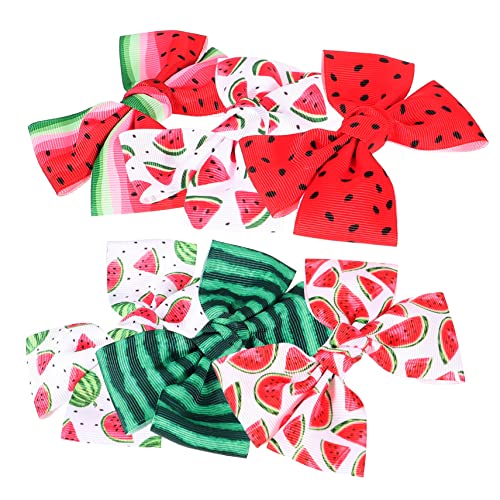YARNOW Wassermelonen Haarspangen 6 Stück für Mädchen Entzückende Schleifenclips Stoff und Metall Rutschfest für Kinder von 4- Fröhlicher Haarschmuck für Partys und Alltag von YARNOW