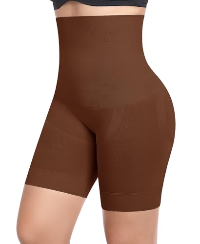 YARRCO Bauchweg Unterhose Damen Shapewear Miederhose Body Shaper Miederpants Hohe Taille Leggings Figurformende Unterwäsche (Dunkelbraun, M) von YARRCO