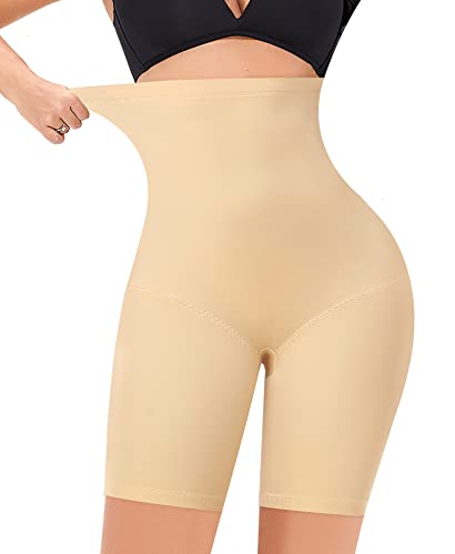 YARRCO Bauchweg Unterhose Damen Shapewear Spitze Miederhose Figurformende Unterwäsche Hohe Taille Miederpants (Beige, S) von YARRCO