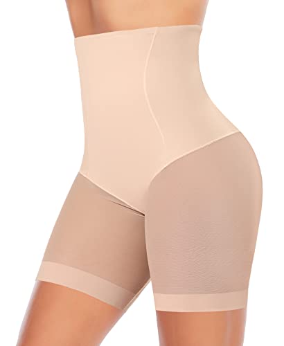 YARRCO Bauchweg Unterhose Damen Shapewear Miederhose Hohe Taille Figurformende Unterwäsche Leggings Miederpants (Beige, 2XL) von YARRCO
