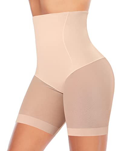 YARRCO Bauchweg Unterhose Damen Shapewear Miederhose Hohe Taille Figurformende Unterwäsche Leggings Miederpants (Beige, M) von YARRCO