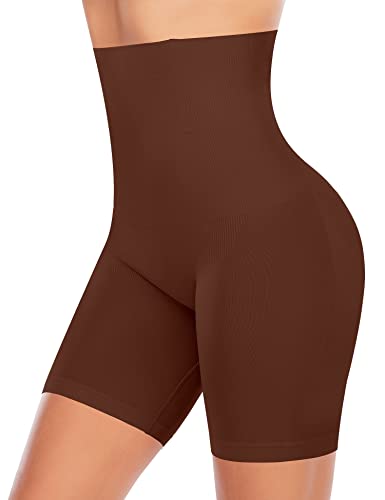 YARRCO Bauchweg Unterhose Damen Shapewear Miederhose Hohe Taille Figurformende Unterwäsche Leggings Miederpants (Braun, 2XL) von YARRCO