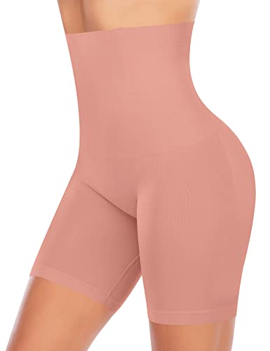 YARRCO Bauchweg Unterhose Damen Shapewear Miederhose Hohe Taille Figurformende Unterwäsche Leggings Miederpants (Dunkelrosa, S) von YARRCO