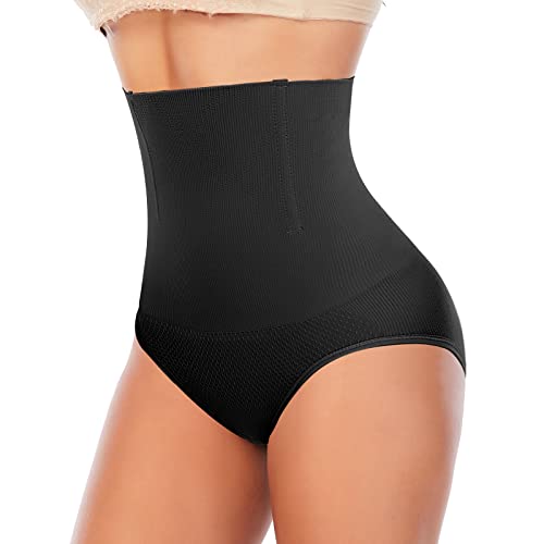 YARRCO Bauchweg Unterhose Damen Shapewear Miederhose Hohe Taille Miederslips Body Shaper Figurformende Unterwäsche (Schwarz, L) von YARRCO