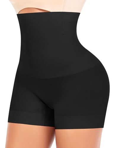 YARRCO Bauchweg Unterhose Damen Shapewear Nahtlose Miederhhose Hohe Taille Kurze Miederpants Body Shaper Leggings Figurformende Unterwäsche (Schwarz, 2XL) von YARRCO