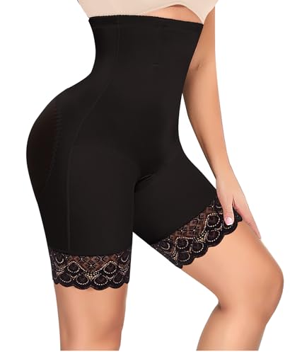 YARRCO Bauchweg Unterhose Damen Shapewear Spitze Miederhose Figurformende Unterwäsche Hohe Taille Miederpants (Schwarz, 2XL) von YARRCO