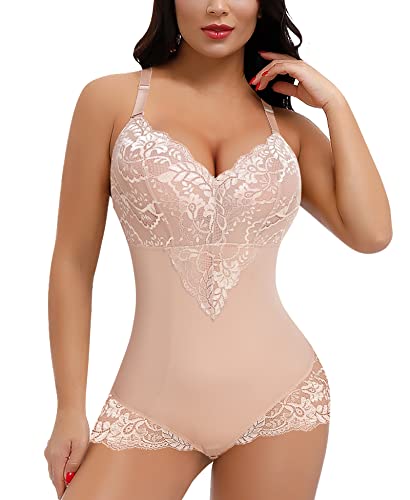 YARRCO Shapewear Damen Body Shaper Bauchweg (Beige-Büstenabdeckung, M) von YARRCO