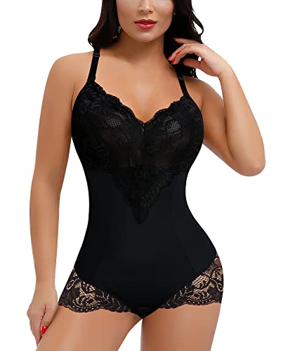 YARRCO Shapewear Damen Body Shaper Bauchweg (Schwarz-Büstenabdeckung, 2XL) von YARRCO