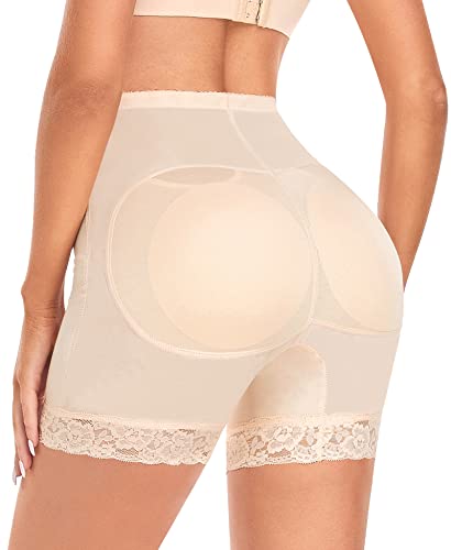 YARRCO Damen Po Push Up Unterhose Bauchweg Butt Lifter Miederhose Hoch Taille Shapewear Figurformende Miederpants Hip Enhancer (Beige, 3XL) von YARRCO