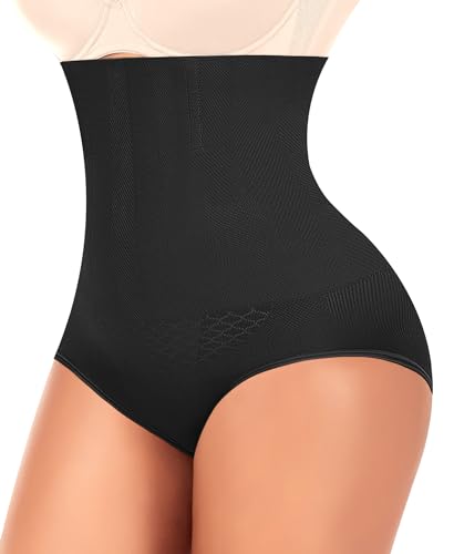 YARRCO Nahtlose Miederslips Damen Bauchweg Unterhose Hohe Taille Shapewear Miederhose Figurformende Unterwäsche (Schwarz-Shape, XL) von YARRCO