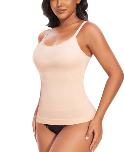 YARRCO Shape Unterhemd Damen Tank Top Bauchweg Shapewear Sport Tanktop Figurformendes Trägertop Body Shaper Hemdchen Nahlos Formendes Camisole Shaping Hemd (Beige, M) von YARRCO