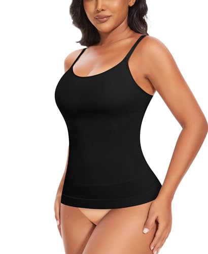 YARRCO Shape Unterhemd Damen Tank Top Bauchweg Shapewear Sport Tanktop Figurformendes Trägertop Body Shaper Hemdchen Nahlos Formendes Camisole Shaping Hemd (Schwarz, 2XL) von YARRCO